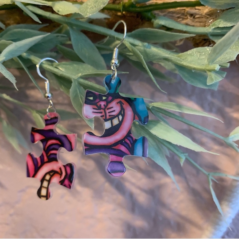 New Handmade puzzle earrings Light weight - Picture 4 of 11